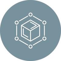 Blockchain Line Circle Background Icon vector