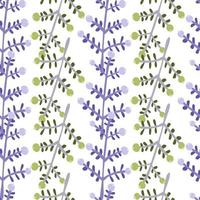 Hand drawn a sprig with berries seamless pattern. Branch with leaves and berry wallpaper. vector