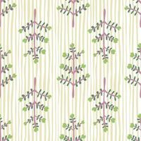 Hand drawn a sprig with berries seamless pattern. Branch with leaves and berry wallpaper. vector