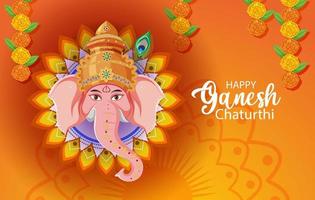 feliz ganesh chaturthi cartel vector