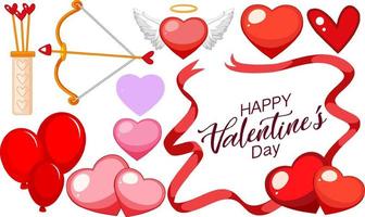 Valentine theme with red hearts vector