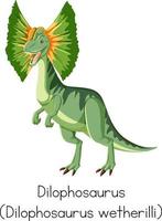 Dilophosaurus in green color vector