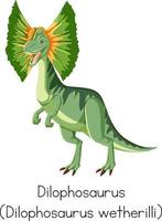 dilofosaurio en color verde vector