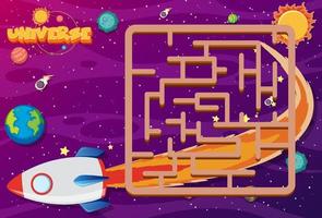 Game template with space theme background vector