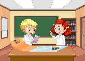 Friction science experiment with kids vector