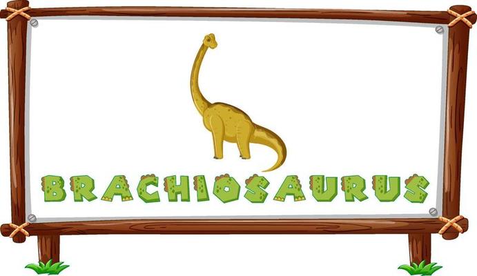 Frame template with dinosaurs and text brachiosaurus design inside