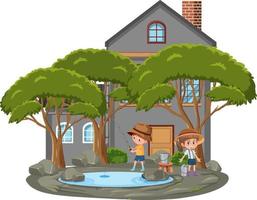 Isolated scene with people cartoon character vector