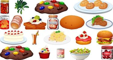 Set of different foods vector