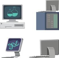 Set of computer monitors different sides vector