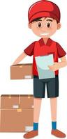 Delivery man with packages vector