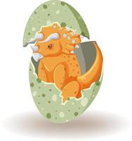 Triceratops hatching from egg vector