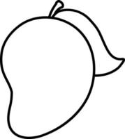 Mango doodle outline for colouring vector