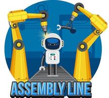 Production process concept with assembly line banner design vector