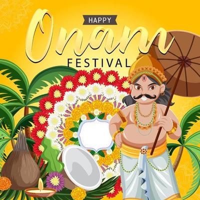 Onam Hindu harvest festival poster