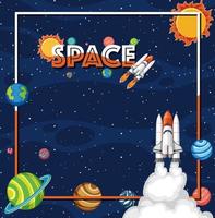 Space element template in space background vector