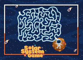 Game template with space theme background vector