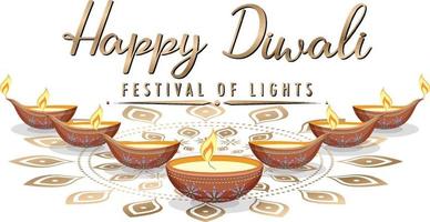 Happy Diwali festival of lights poster vector