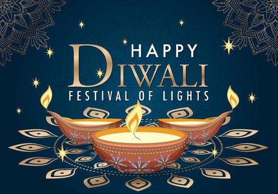 Happy Diwali festival of lights poster