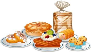 Set of different bakery and pastry vector