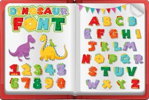 Font design for english alphabets and numbers vector