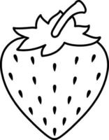 Strawberry doodle outline for colouring vector