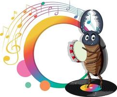 Music beetle cartoon character vector