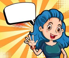 Empty bubble and facial expression retro comic banner design vector