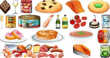 Set of different foods vector