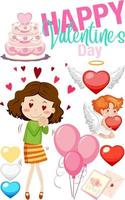 Valentine theme with girl and cupid vector