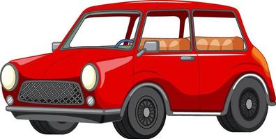 Vintage red car on white background vector