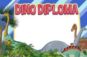 plantilla de banner con tema de dinosaurio vector