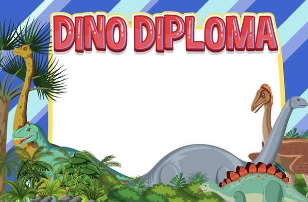 Banner template with dinosaur theme