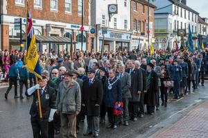 East Grinstead, West Sussex, 2016. Memorial Service on Remembrance Sunday