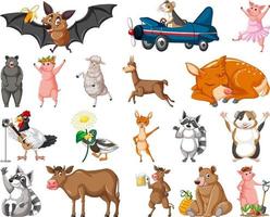 conjunto de diferentes tipos de animales vector