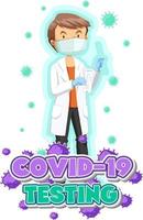 Covid 19 testing with antigen test kit vector