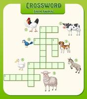 Crossword Farm Animal Template vector