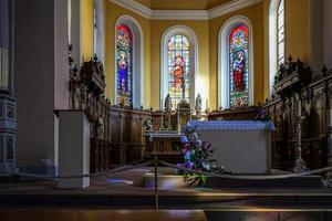 Eguisheim, Haut-Rhin Alsace, France, 2015. Interior view of St Leon Church photo