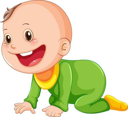 Cute baby crawling cartoon character 7142358 Vector Art at Vecteezy