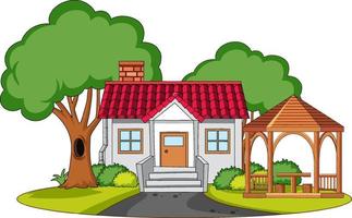 A simple house in nature background vector