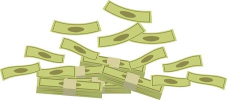Money banknotes stack in cartoon style vector
