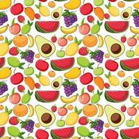 Seamless background design with many fruits vector