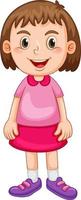 Little girl wearing pink skirt vector