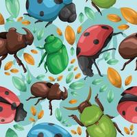 Seamless Pattern Bugs Background vector