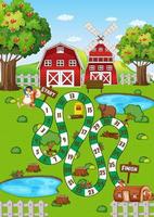 A farm boardgame template vector