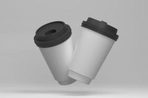 Realistic paper coffee cup isolated photo