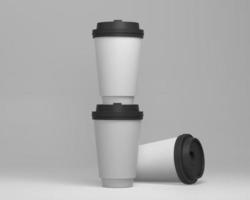 Realistic paper coffee cup isolated photo