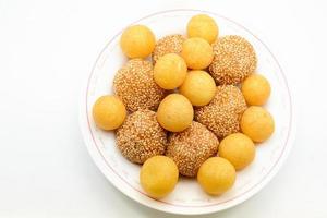 Deep fried sesame ball with pumpkin paste photo