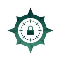 lock compass logo element design template icon vector