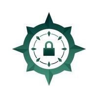 lock compass logo element design template icon vector