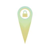 lock location logo element design template icon vector